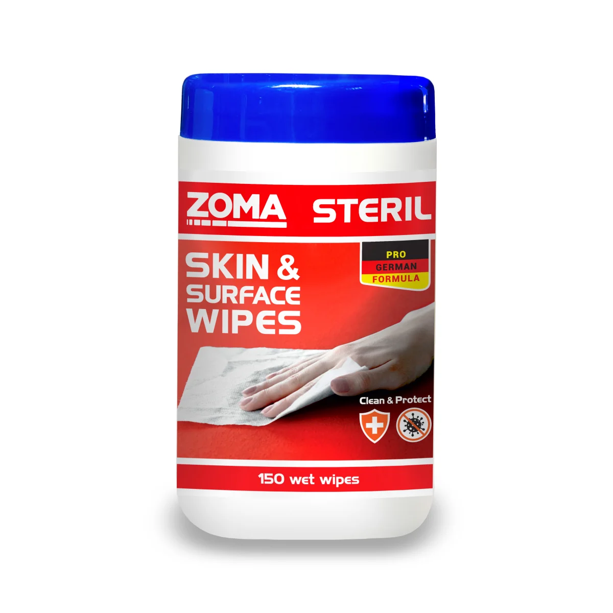 Zoma Steril - სადეზინფექციო სველი ხელსახოცი / Wet Wipes, 150 ც., SWW150